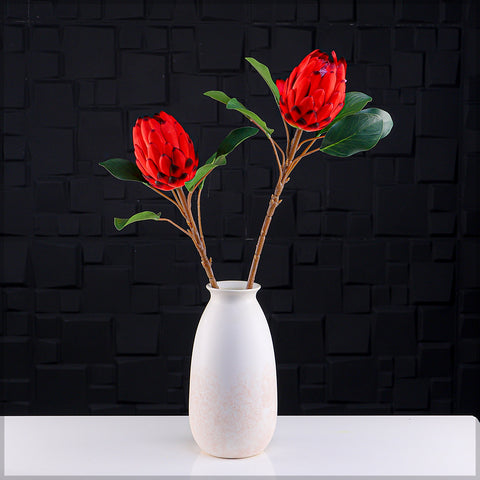 Artificial King Protea with Leaves