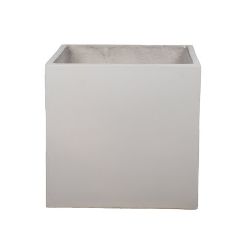 Grey square cement planter