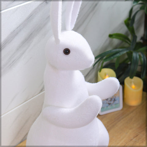 Decorative white rabbit statue