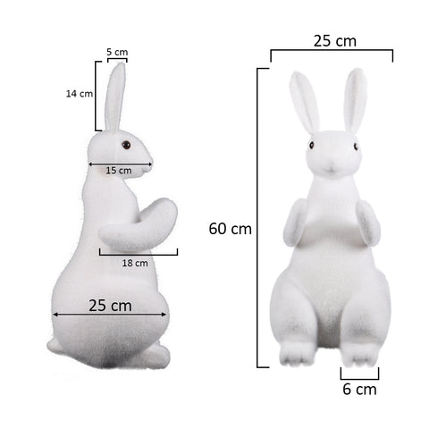 Artificial white rabbit decor