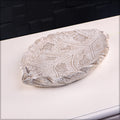 Cement flower pot with botanical leaf pattern