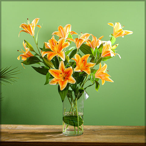 small artificial lily flower stems