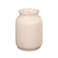 Line design cream ceramic vase