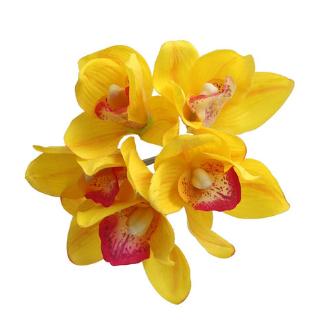 5 heads artificial cymbidium orchids