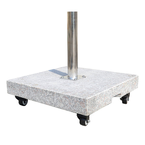 square marble umbrella base 100kg with wheels