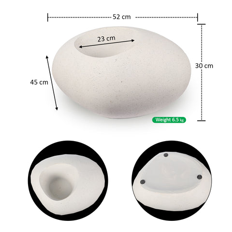 L-gray Concrete Dinosaur Egg Design Planter