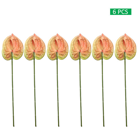 6pcs artificial mini anthurium flower