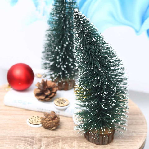 Mini Christmas Tree With Wooden Base per Pack/Piece ( other decoration items not included)