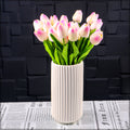 Nordic white ceramic vase with a natural stone design