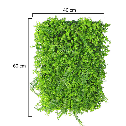 Faux grass and leaves wall panel