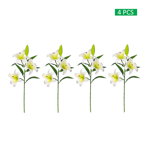 realistic white lily flower