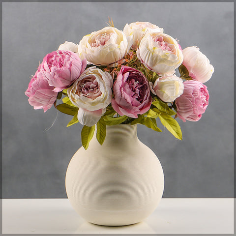 2-Packs  Artificial Silk Peony Bunch Flowers
