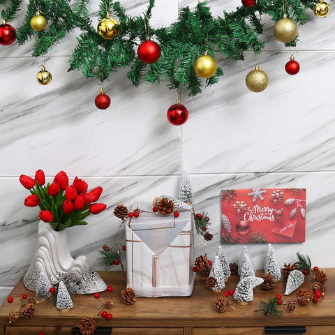 1Pack/ Piece Miniature Frosted Fake Christmas Tree  (Other Decoration Items not Included)