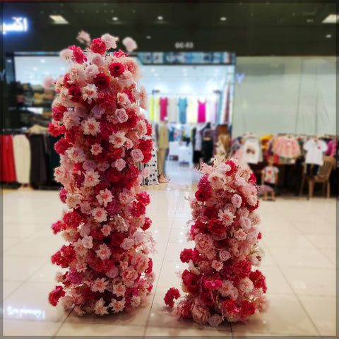 2 pcs pink & red flower stand arrangement