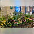 flower box décor for restaurant