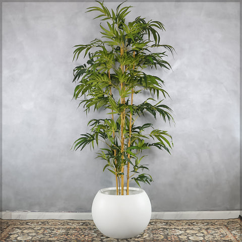 White Ball Plastic Planter