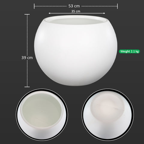 White Ball Plastic Planter