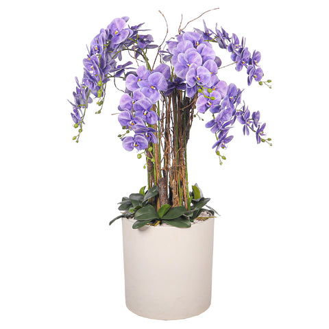 Purple artificial orchid arrangement