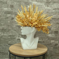 White and brown dried wheat stems