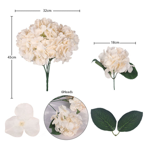 Artificial 6 Head Silk Hydrangea