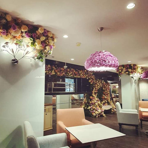 Restaurant wall flowers decoration