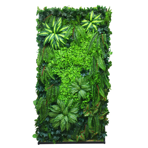 green divider with leaf panels