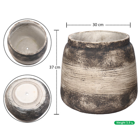 concrete jar shaped planter dubai