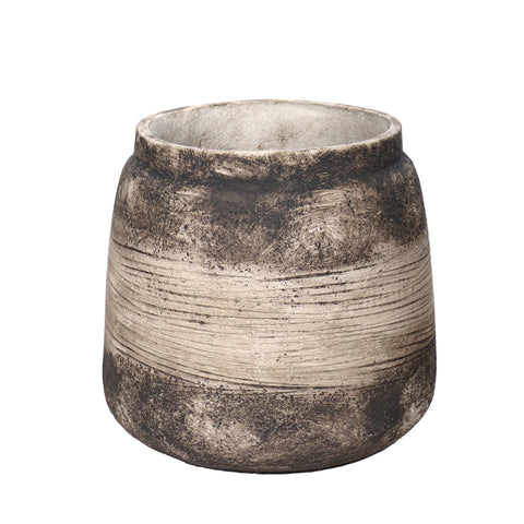decorative round jar planter