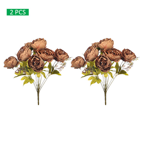 2-Packs  Artificial Silk Peony Bunch Flowers