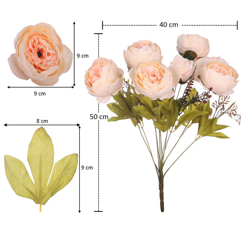 2-Packs  Artificial Silk Peony Bunch Flowers
