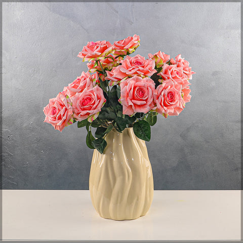 2 Bunches Artificial Silk Rose Flower Bunch