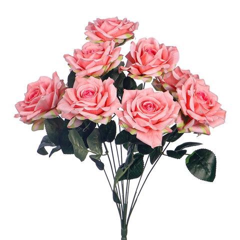 Artificial silk rose flower bunch