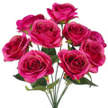 Lifelike artificial silk roses