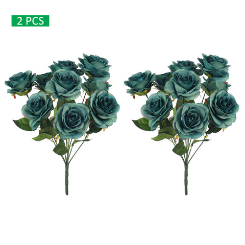 2 pcs artificial silk rose flowers