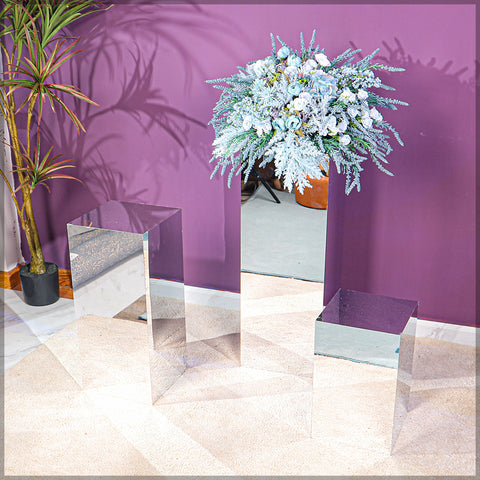 Decorative silver flower stands