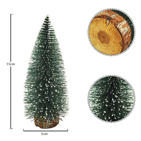 Mini Christmas Tree With Wooden Base per Pack/Piece ( other decoration items not included)
