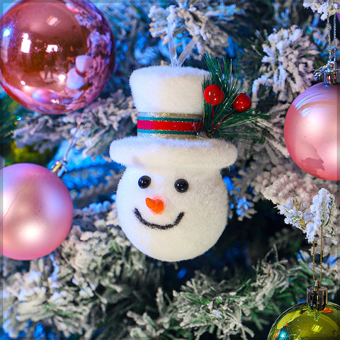 Festive hanging snowman ornament