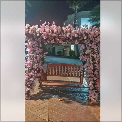Decorative swing with flowers