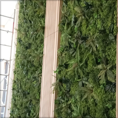 indoor tropical greenery wall decor