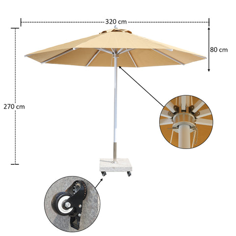 Heavy Duty Patio Umbrella with Wind Resistance