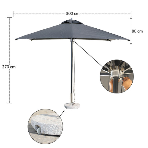 square gray umbrella