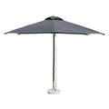 square gray umbrella with marble base