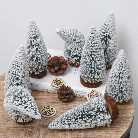 1Pack/ Piece Miniature Frosted Fake Christmas Tree  (Other Decoration Items not Included)