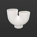 U shaped white ceramic vase