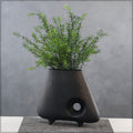 Unique sculptural black ceramic vase for modern homes