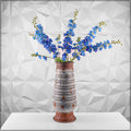 Rustic vintage metal vase for home interiors