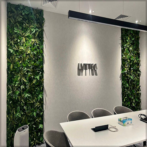 plant box and greenery decor for office