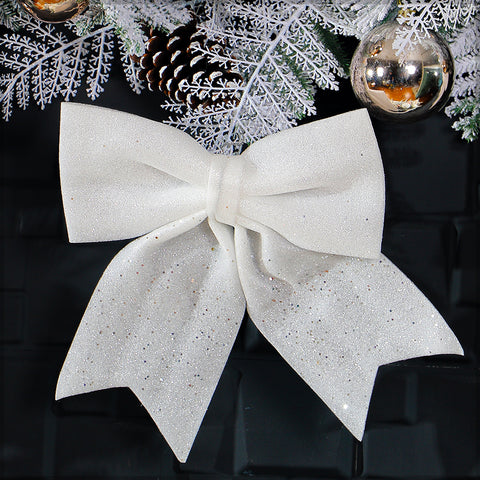 White Glittered Christmas Ribbon
