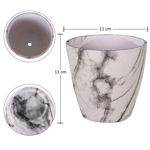 White gray plastic pots for outdoor spaces