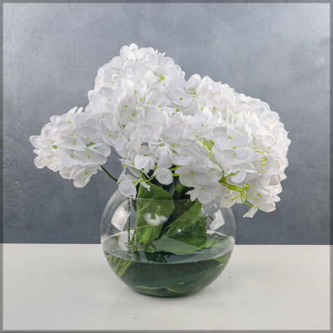 Artificial White Hydrangea Bloom